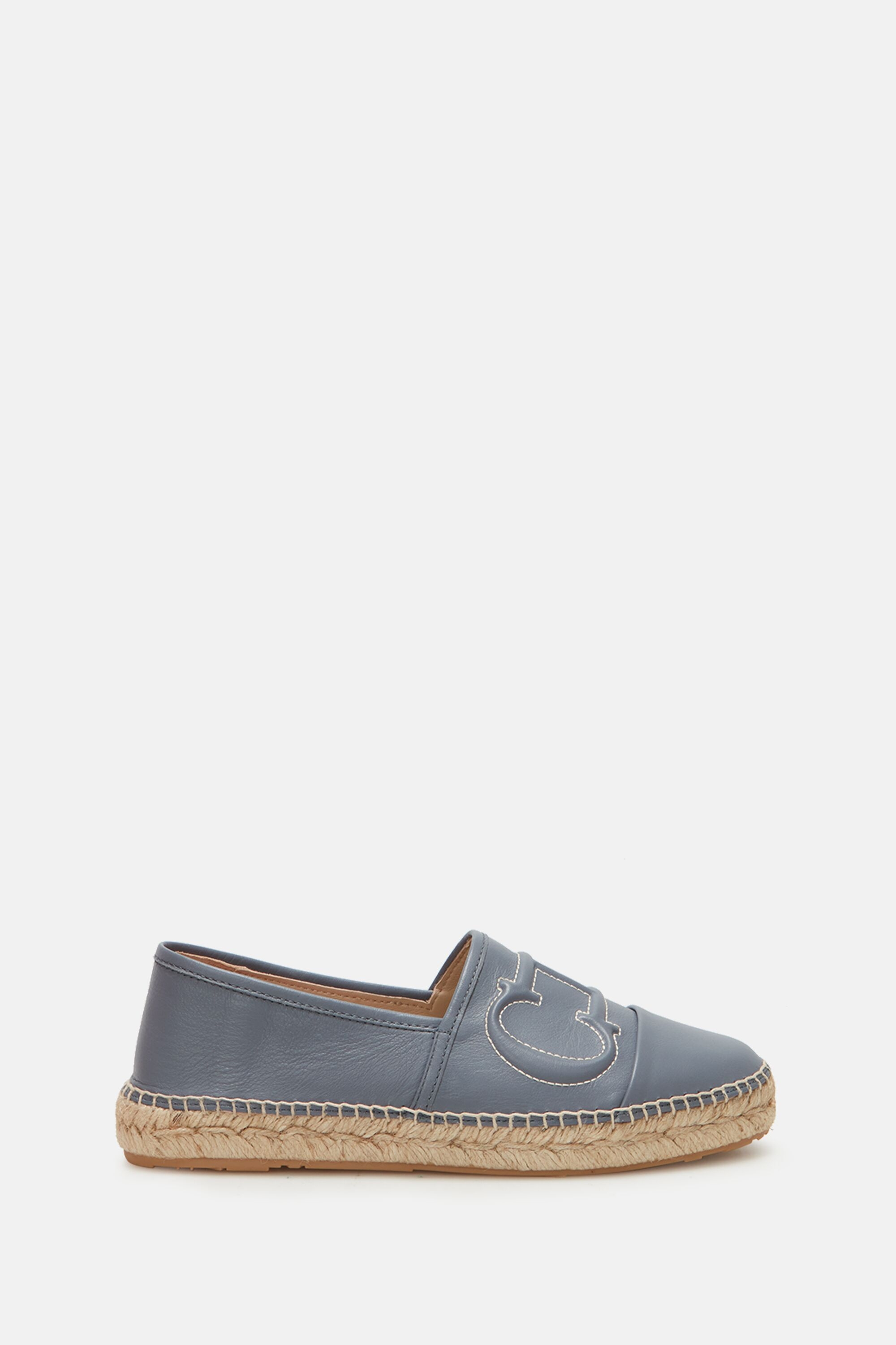 Initials Insignia leather espadrilles