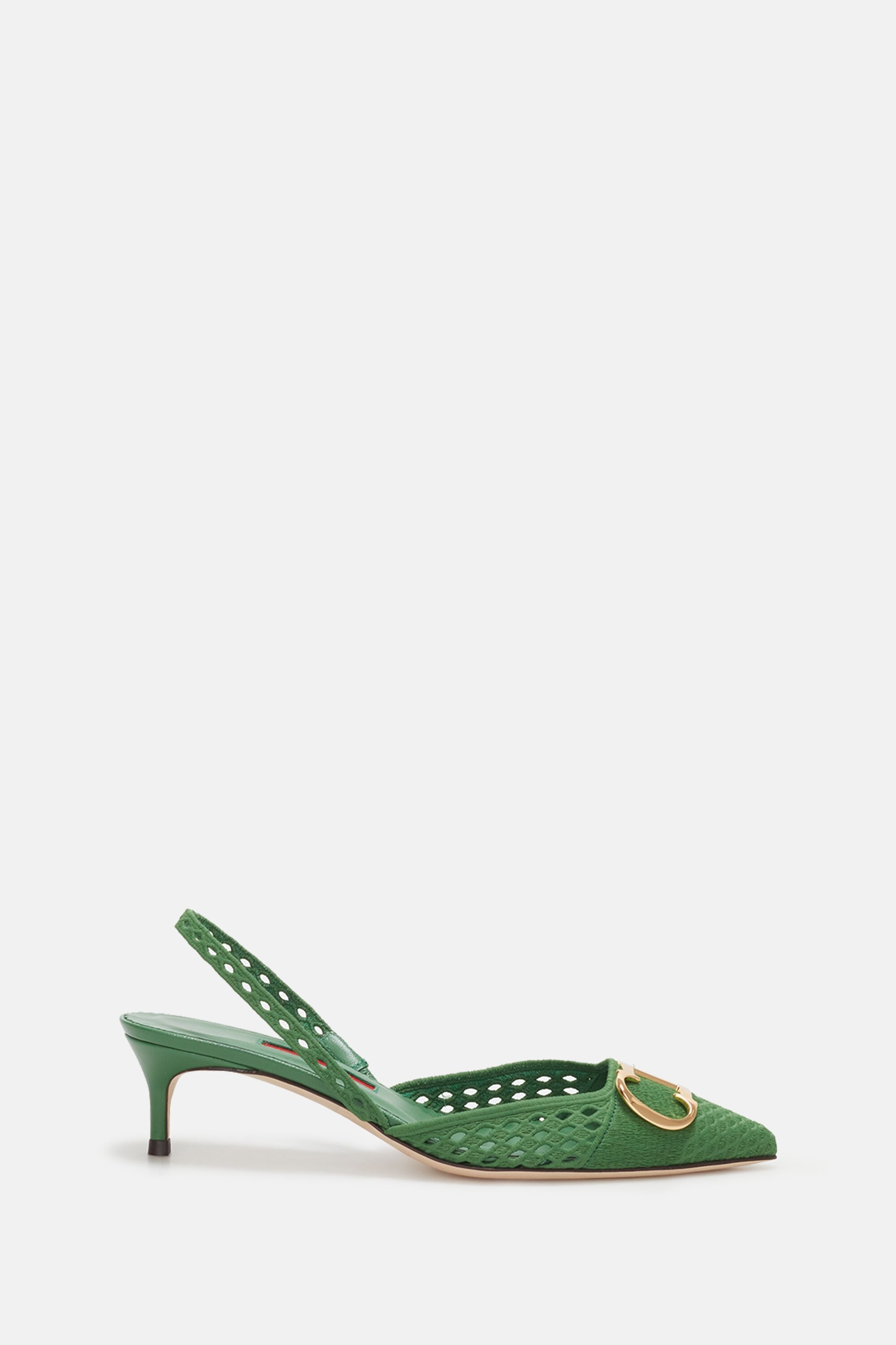 Initials Insignia 45 embroidered slingback pumps