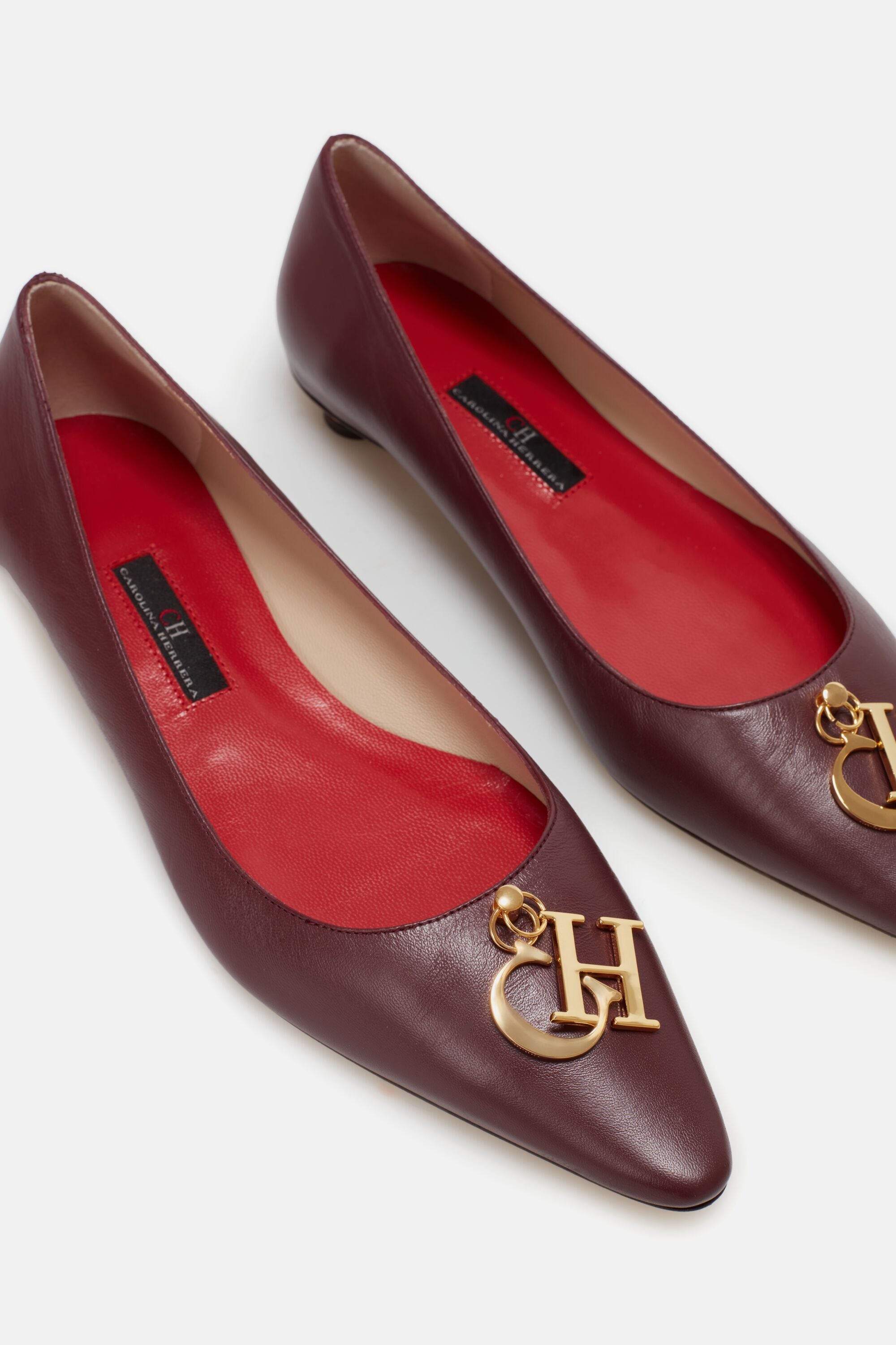 Royal leather point-toe flats