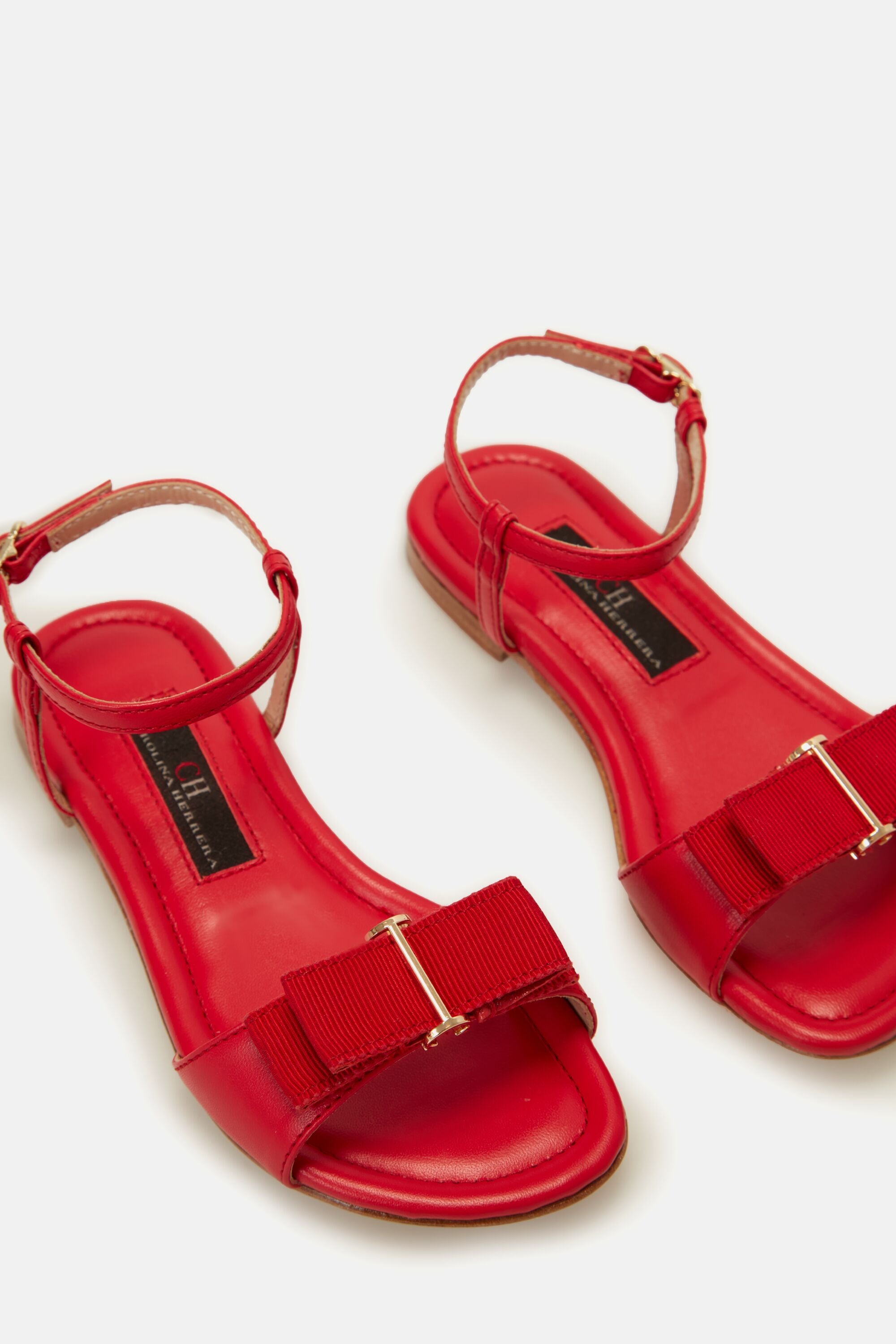 Lacito Insignia Leather flat sandals red - CH Carolina