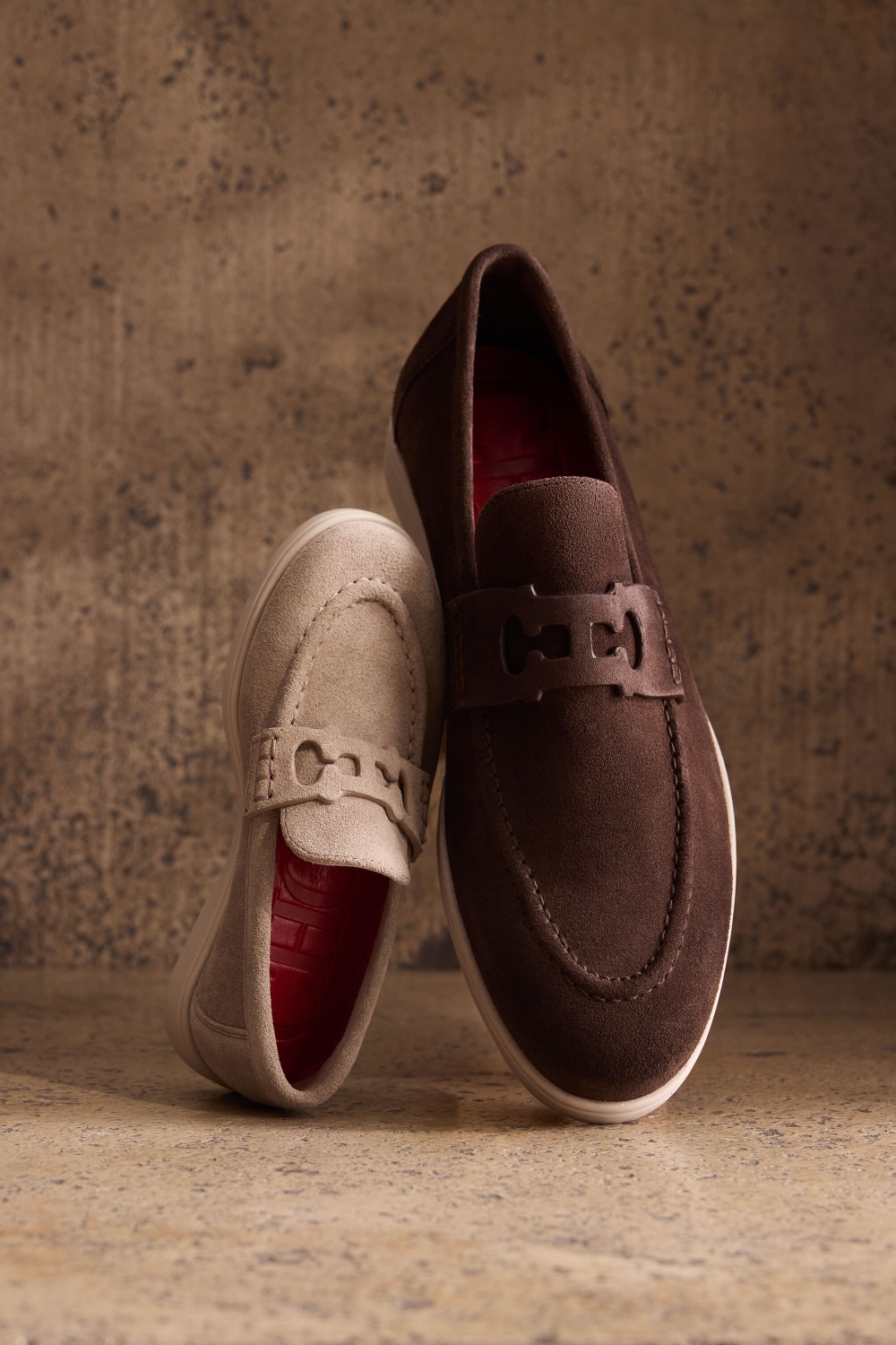 DOMA INSIGNIA CUT OUT SUEDE LOAFERS