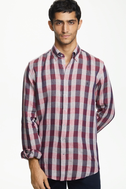 Checkered linen shirt