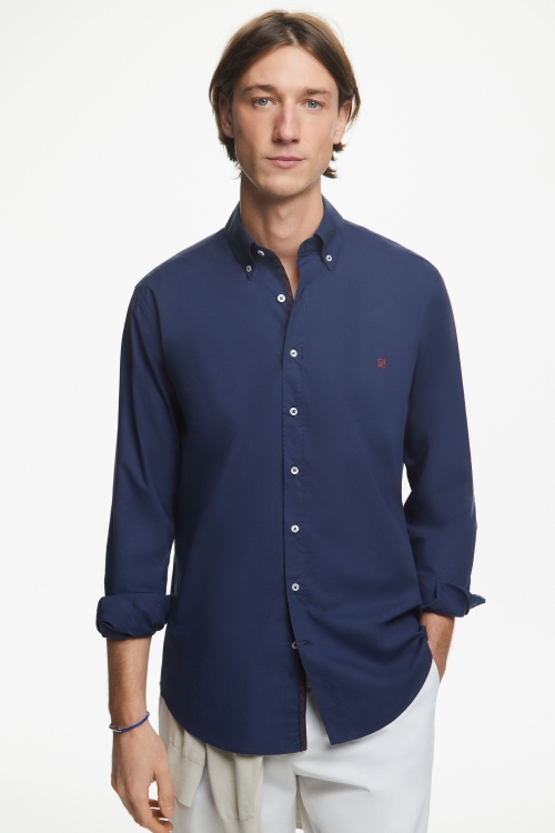 CAMISA DE POPELÍN CON GROSGRAIN