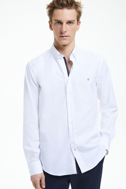 Oxford shirt with grosgrain
