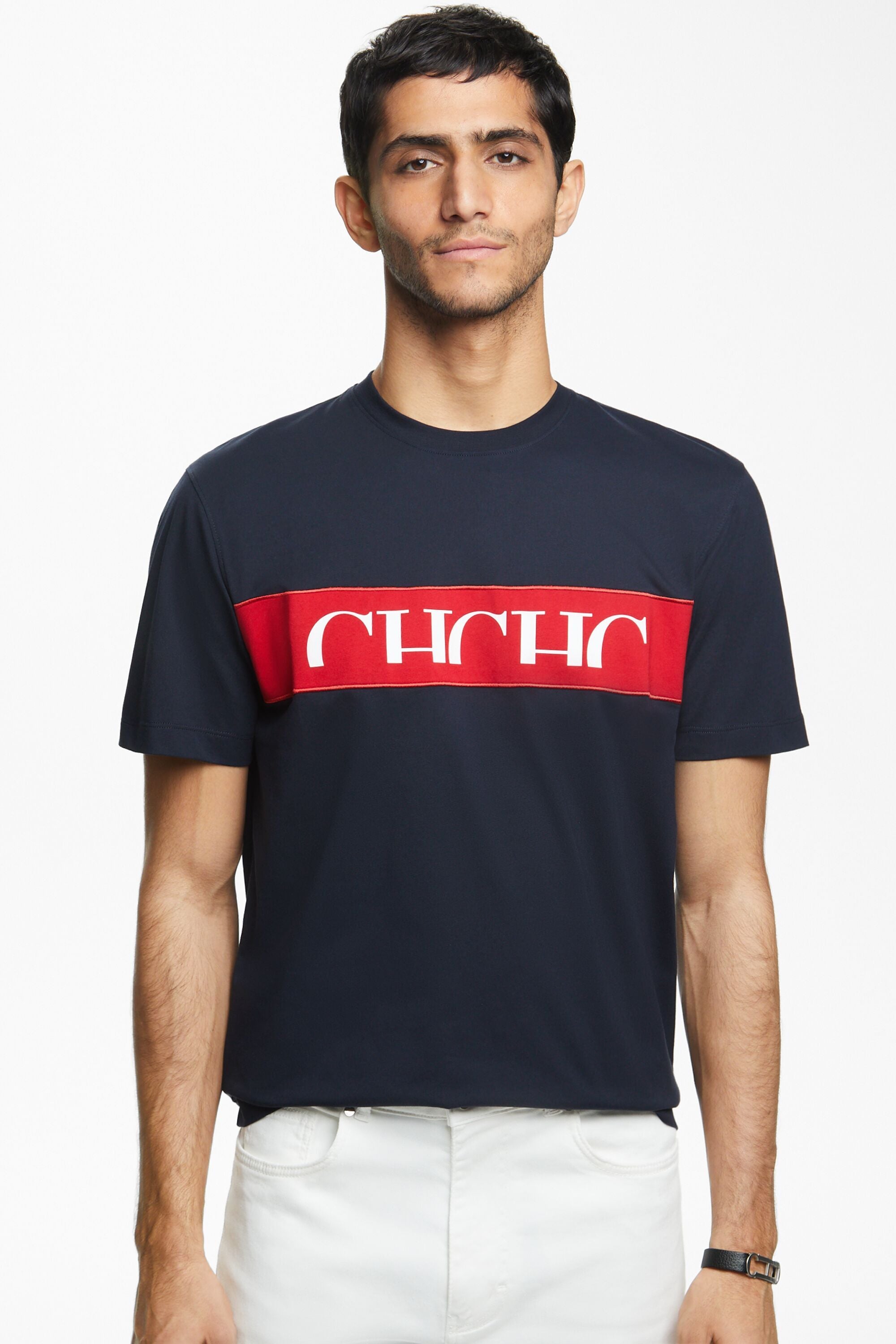 Camiseta estampado CH azul marino CH Carolina Herrera Chile