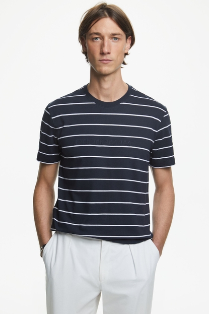 CH embossed striped t-shirt