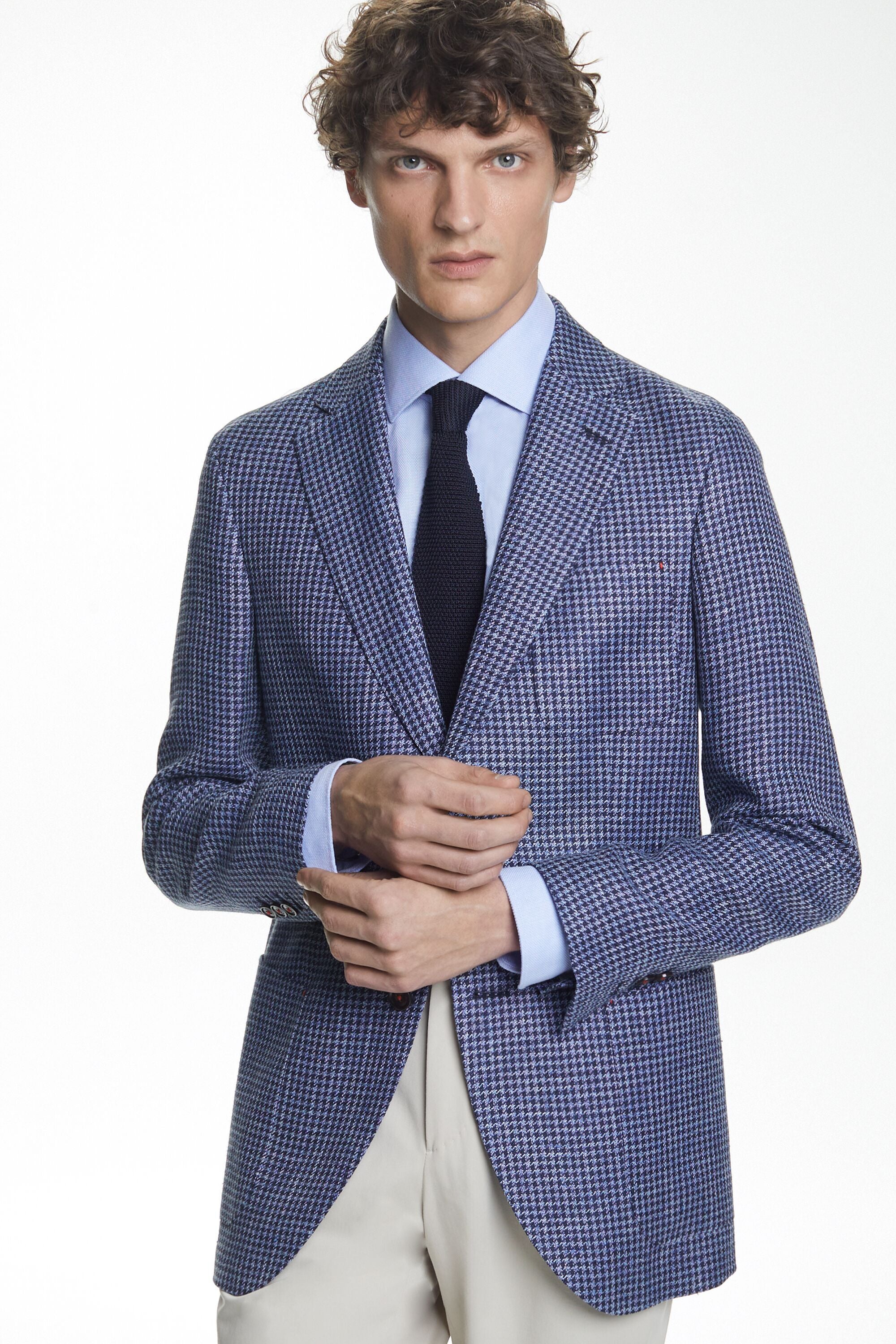 Blue houndstooth 2025 jacket