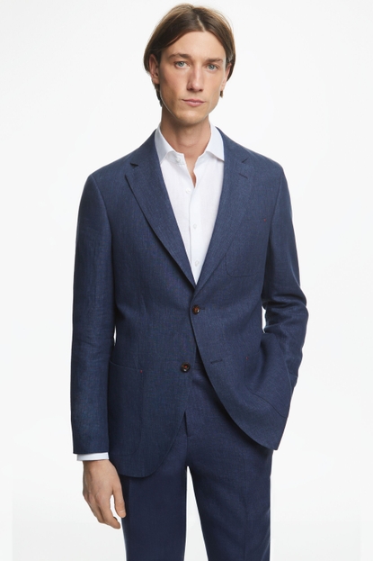 Linen relaxed fit suit jacket