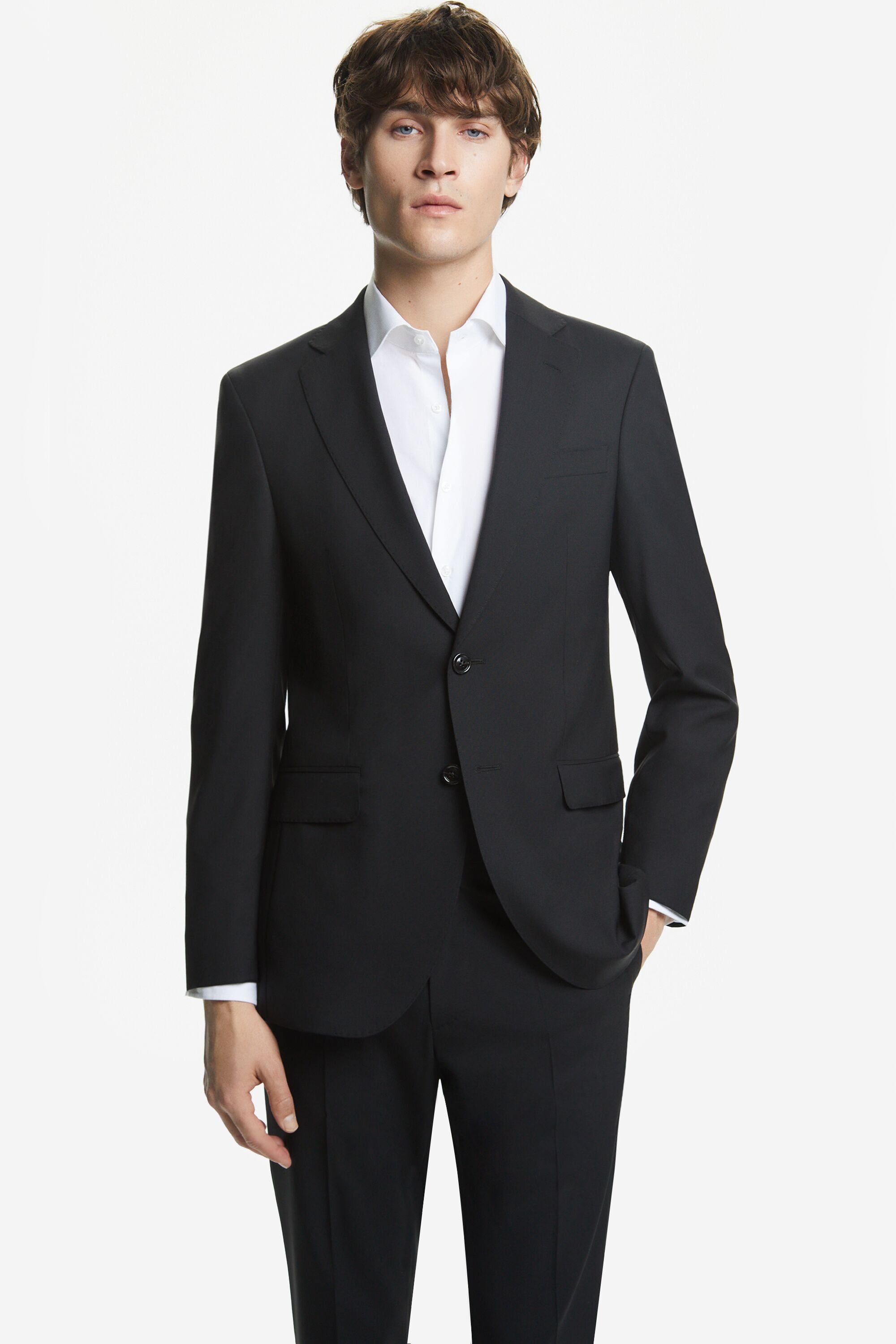 Classic fit tropical wool suit jacket black - CH Carolina Herrera 