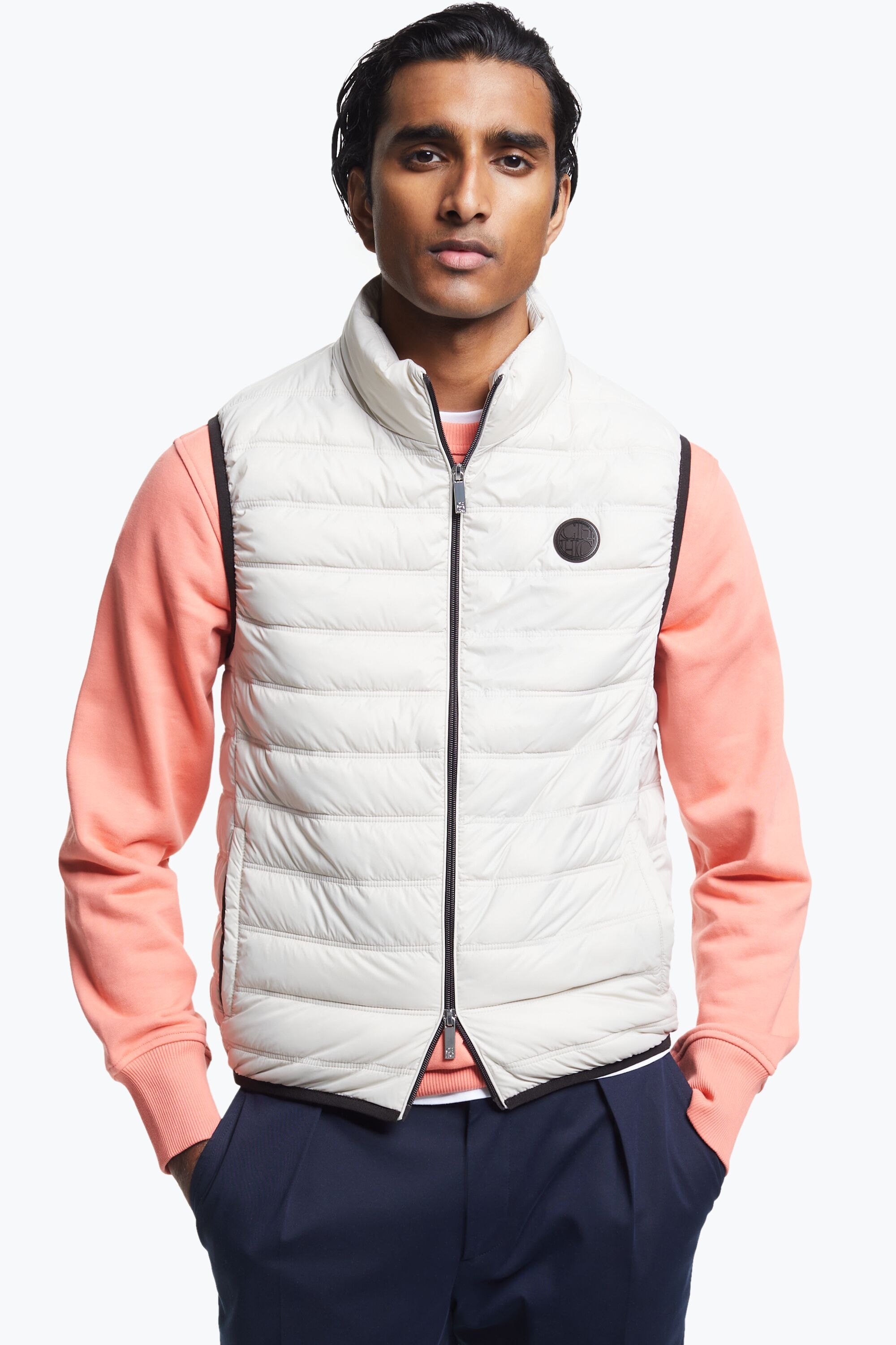 Quilted technical nylon vest