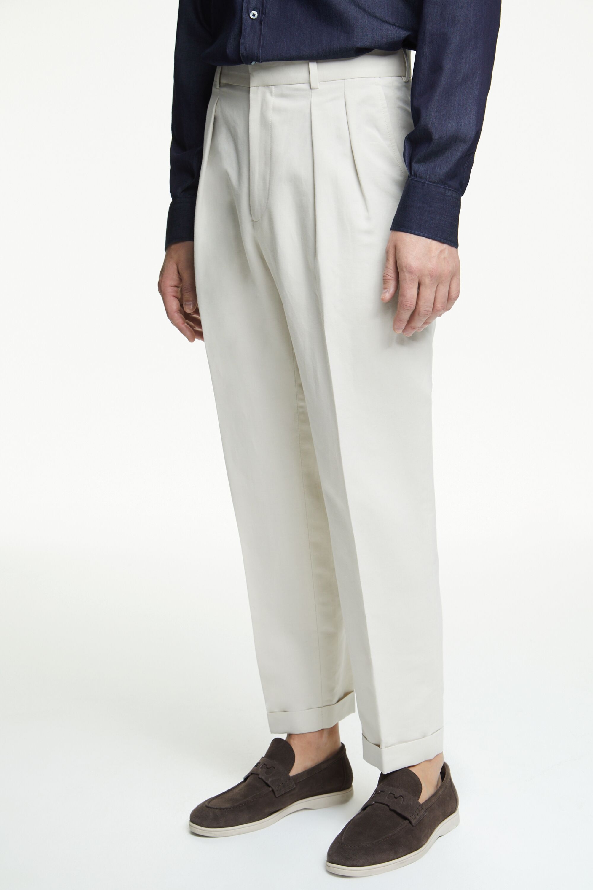 Linen and cotton relaxed fit pants