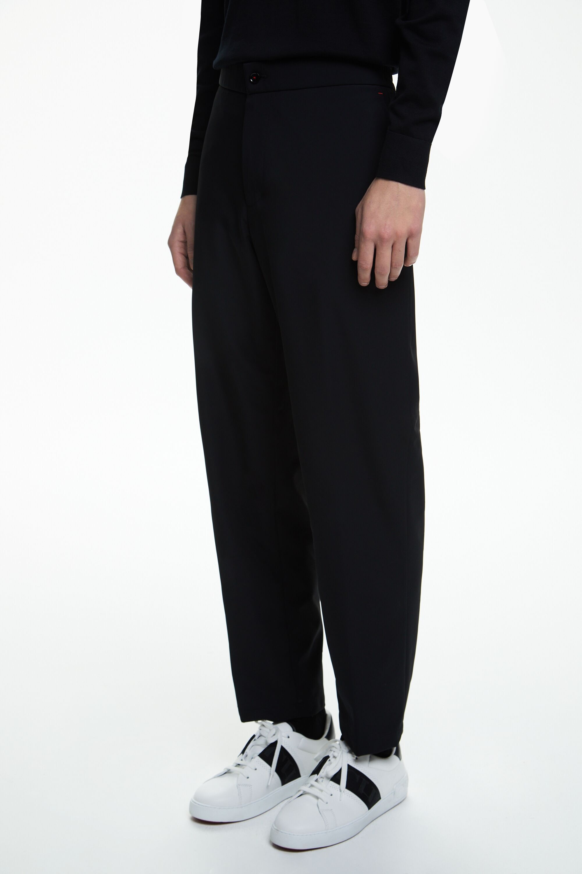 Nylon relaxed fit suit pants