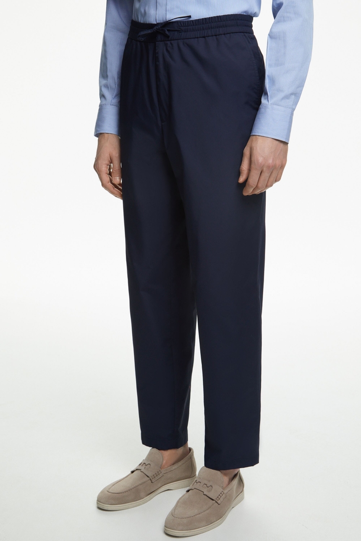 Technical cotton relaxed fit pants
