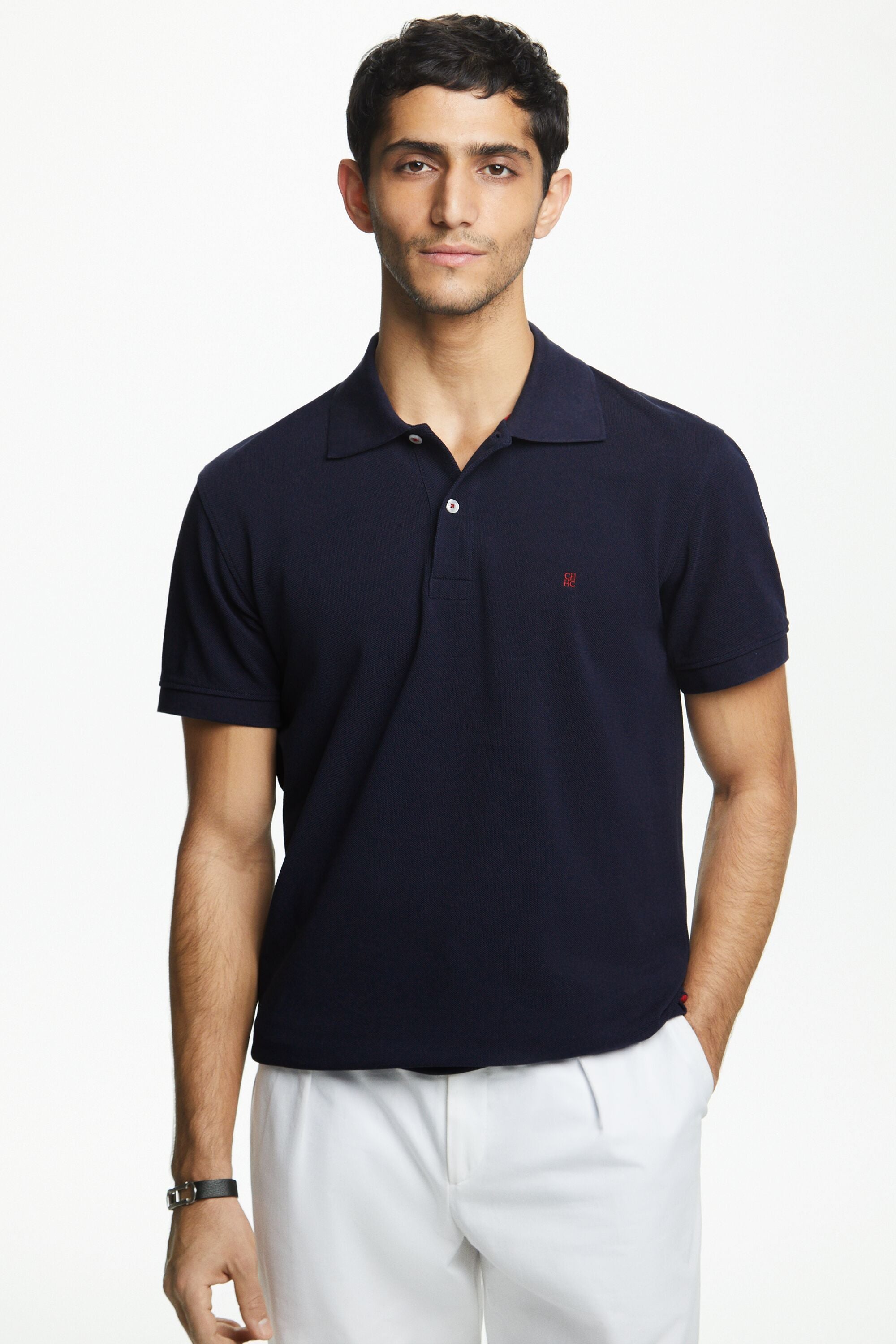 Piqu polo shirt navy CH Carolina Herrera Sweden