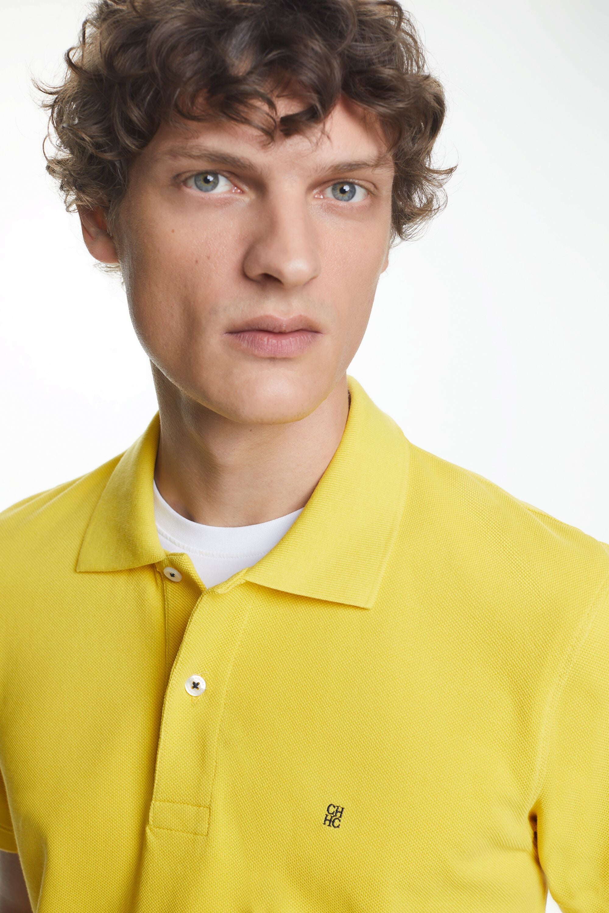Piqu polo shirt yellow CH Carolina Herrera United States