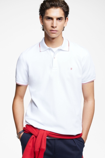 Structured cotton polo shirt