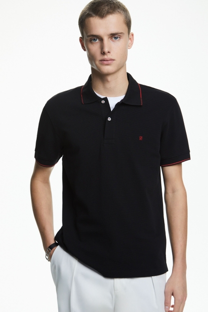 Structured cotton polo shirt