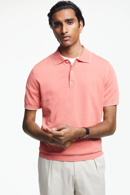 Gassed cotton polo shirt