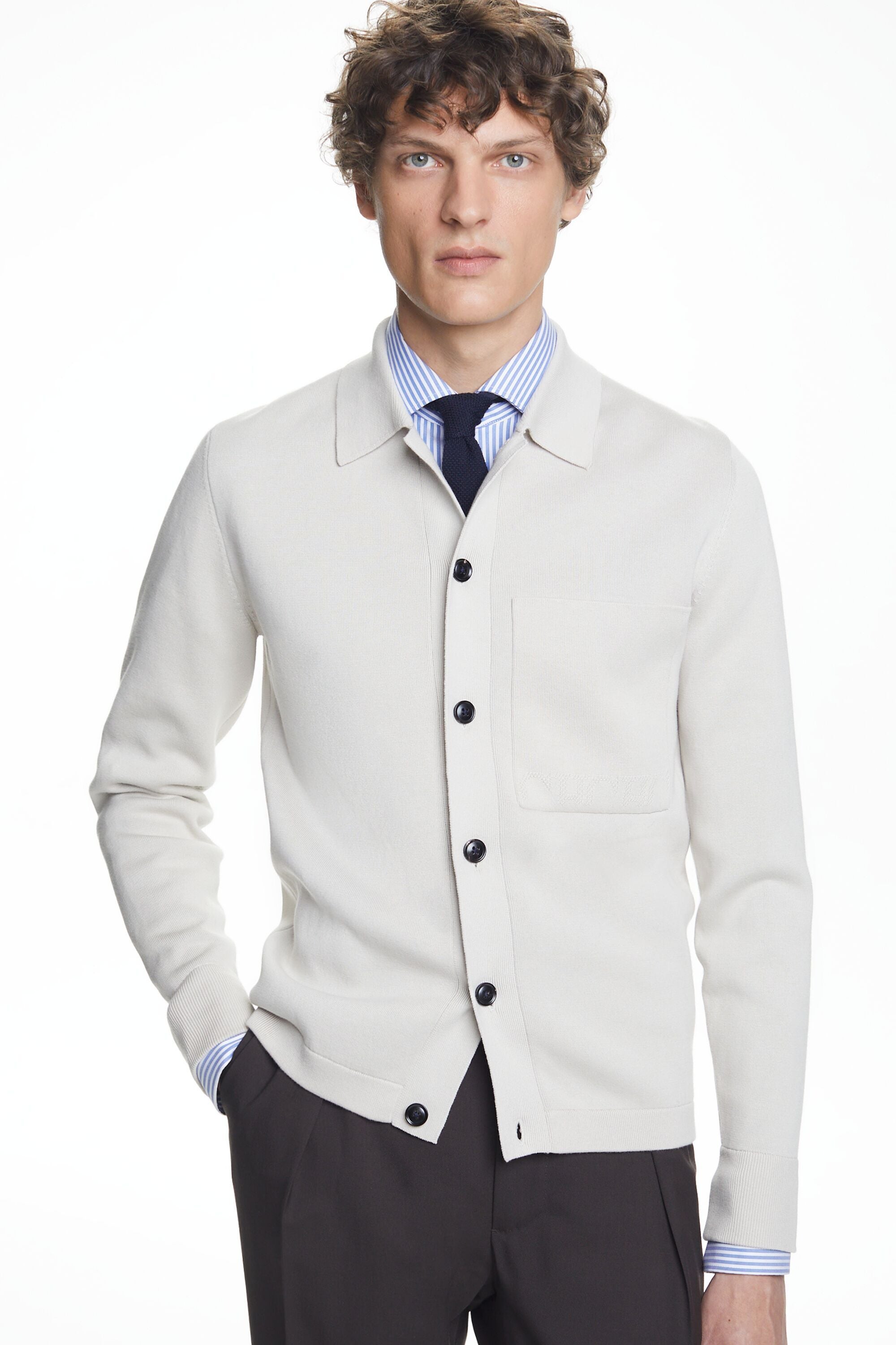 Sobrecamisa de algodon gaseado doble faz piedra CH Carolina Herrera Chile