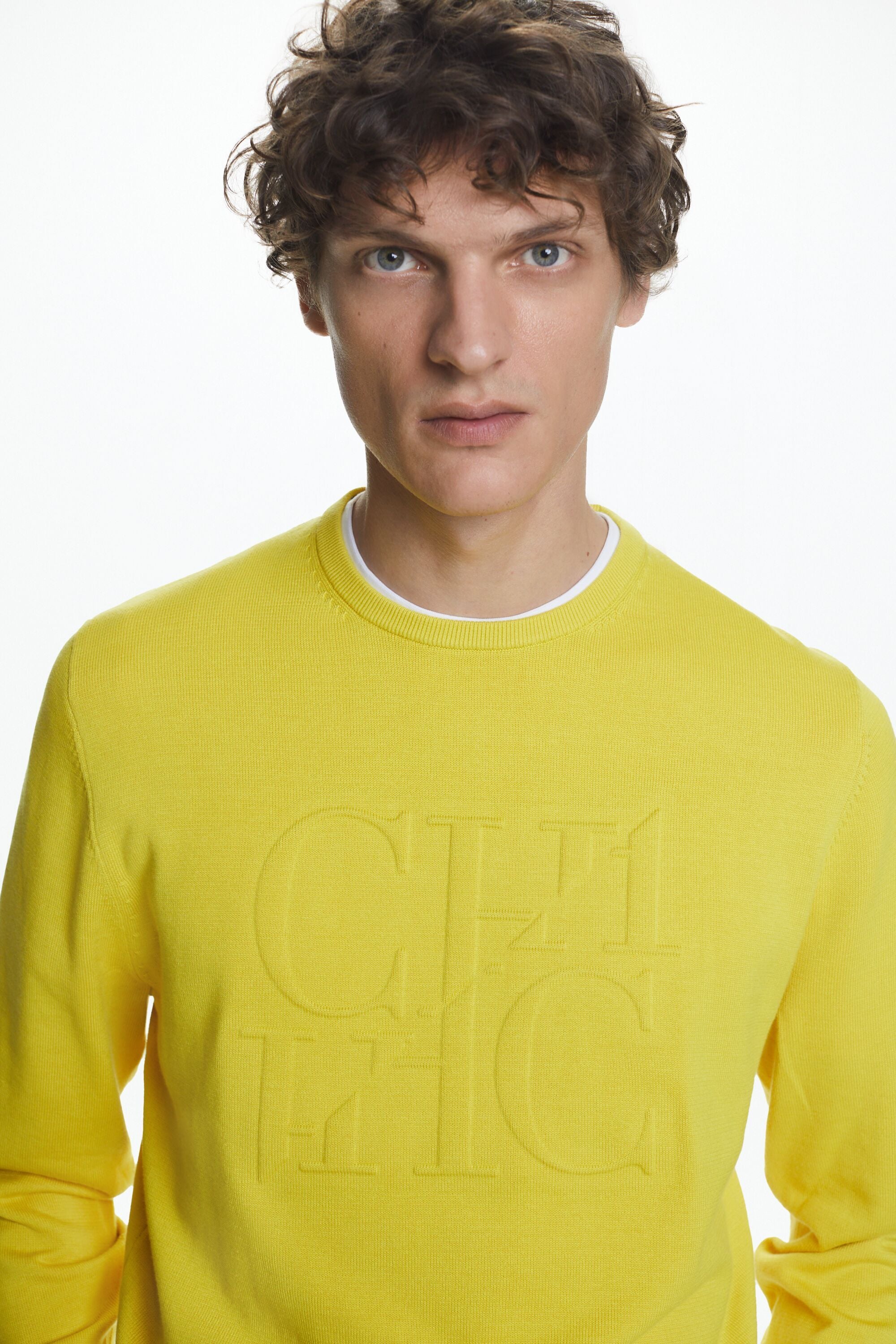 Yellow outlet cotton sweater