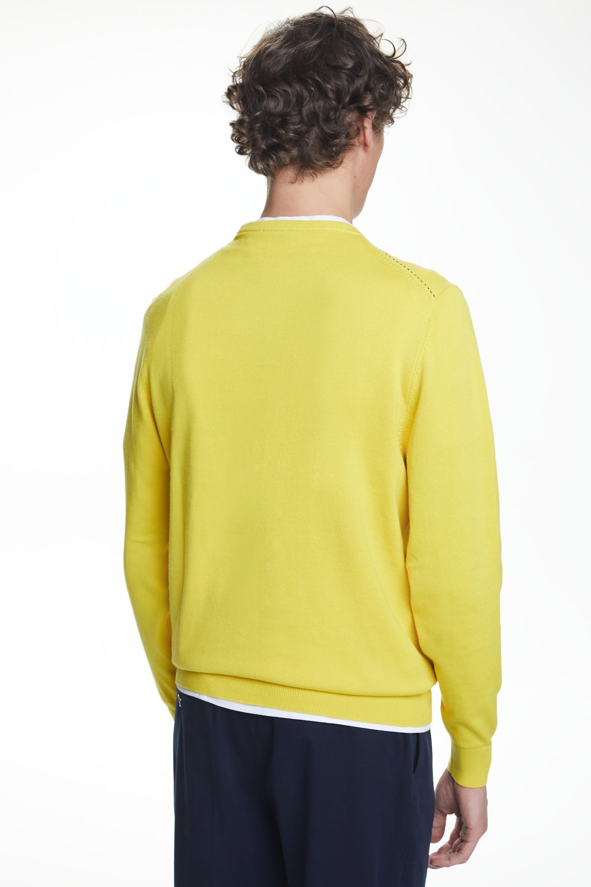 Yellow cotton sweater hot sale