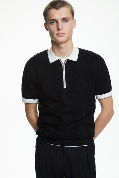 CH 2020 knit polo shirt with half-zip