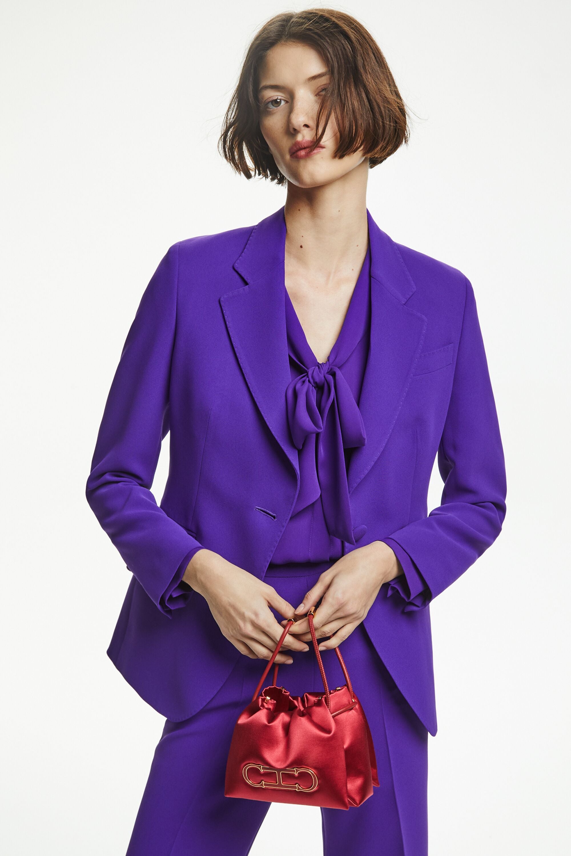 Crepe fitted tailored jacket purple - CH Carolina Herrera United Kingdom