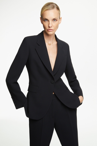 Crepe tailored suit jacket