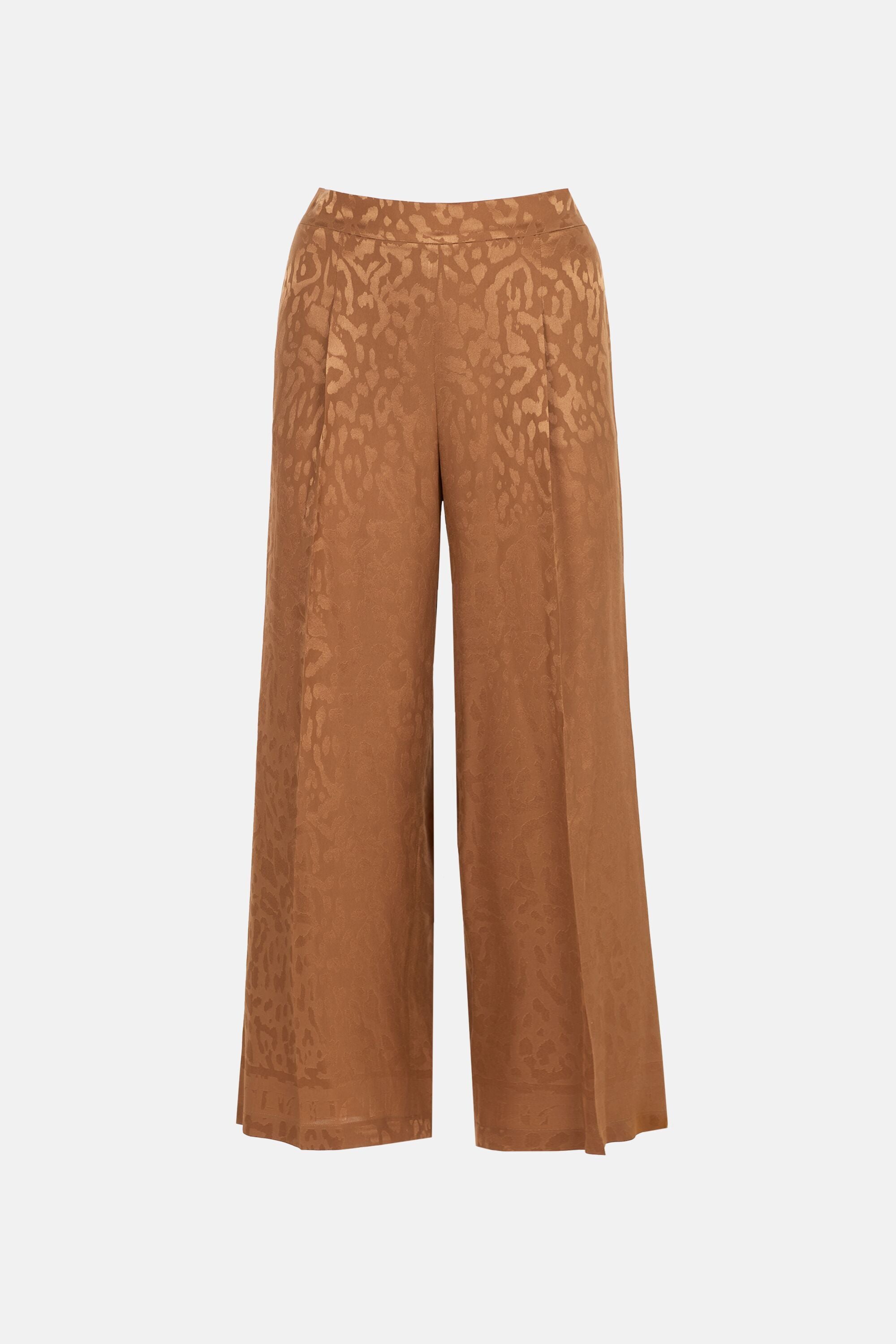 Silk jacquard pyjama style pants camel - CH Carolina Herrera 