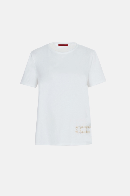 CAMISETA INITIALS INSIGNIA CON LENTEJUELAS