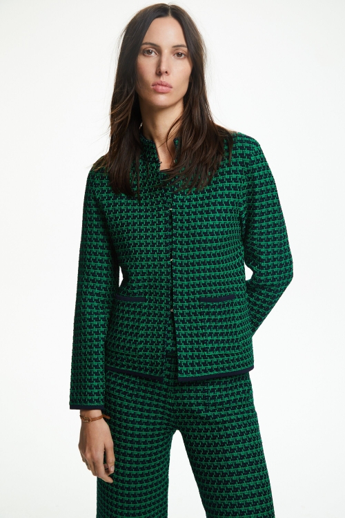 CHAQUETA RECTA CON ESTRUCTURA DE TWEED