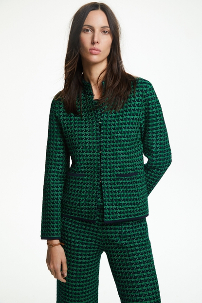 Tweed-structured straight-fit jacket