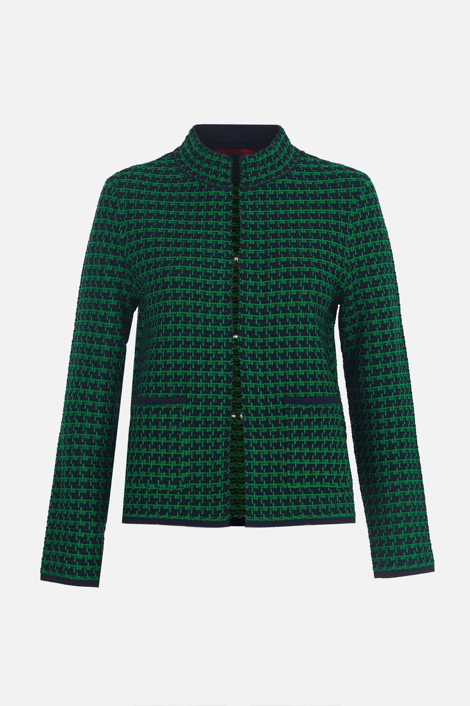 Tweed-structured straight-fit jacket green/blue - CH Carolina 