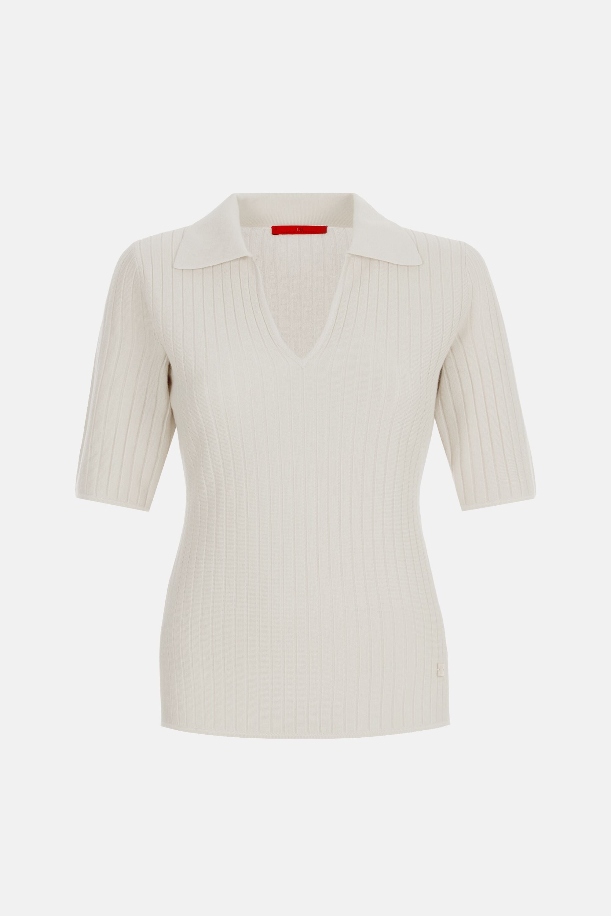 Ribbed merino wool fitted polo shirt sand - CH Carolina Herrera United  States | T-Shirts