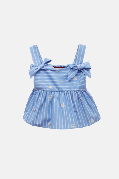 Striped strappy top with bows
