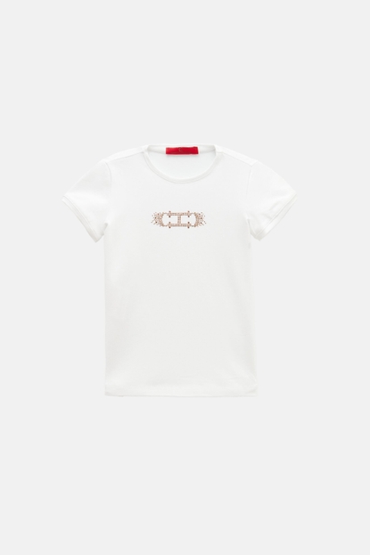 Initials Insignia t-shirt with crystal beads