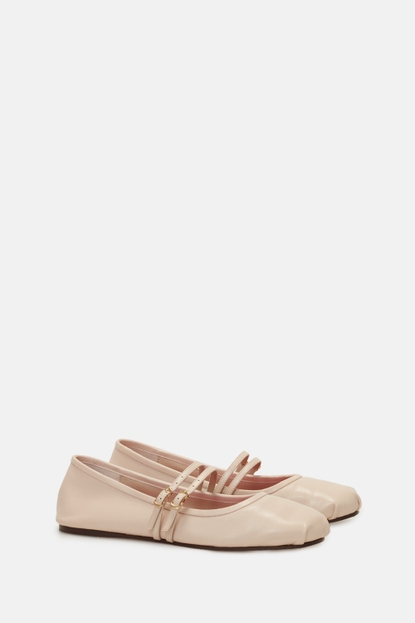 Initials Insignia Leather Mary Jane ballet flats