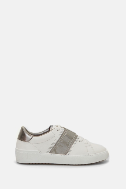 Leather sneakers with CH tape