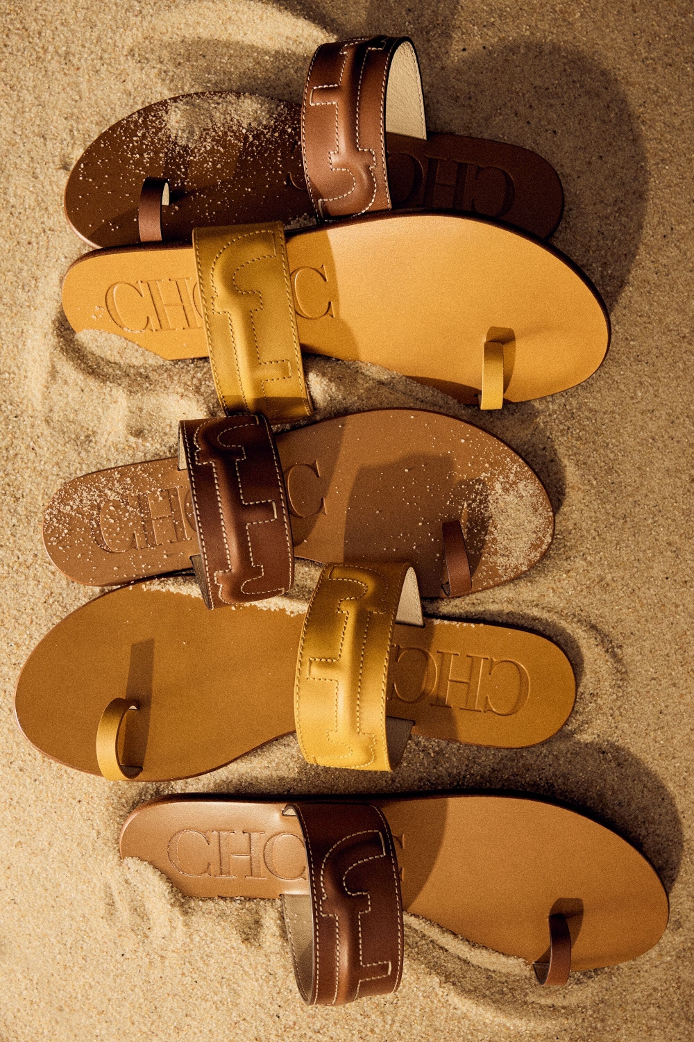 DOMA INSIGNIA LEATHER FLAT SANDALS