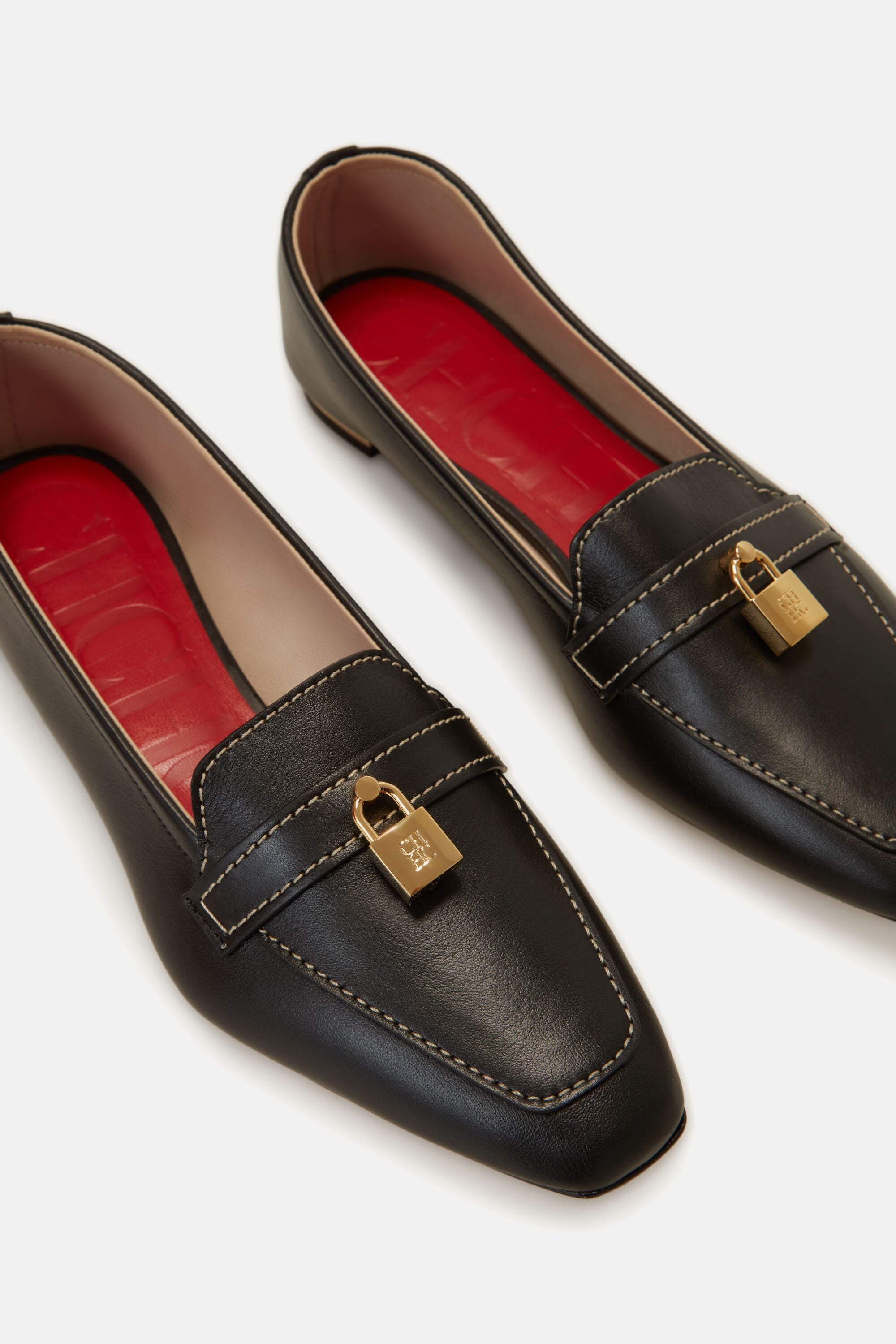 Matryoshka Locked Leather flats black - CH Carolina Herrera United