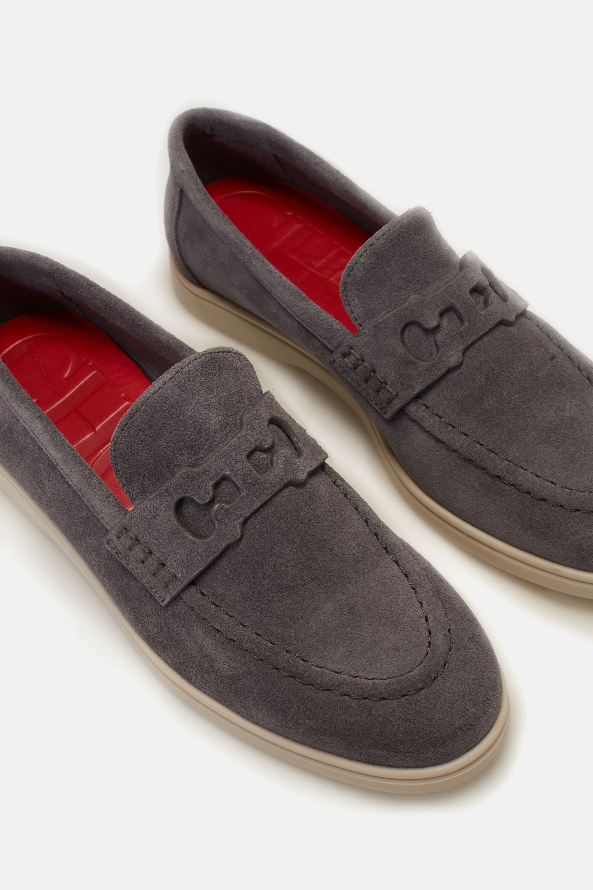 Carolina Herrera‎ Black Leather Doma Insignia Cut Out Horsebit Loafers Doma Insignia Cut Out Suede Loafers brume blue - CH Carolina  main image 2
