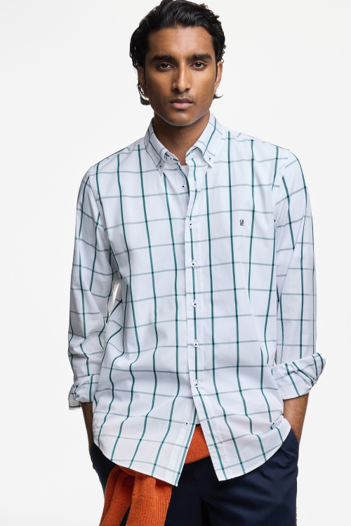 CAMISA DE POPELÍN DE CUADRO VENTANA