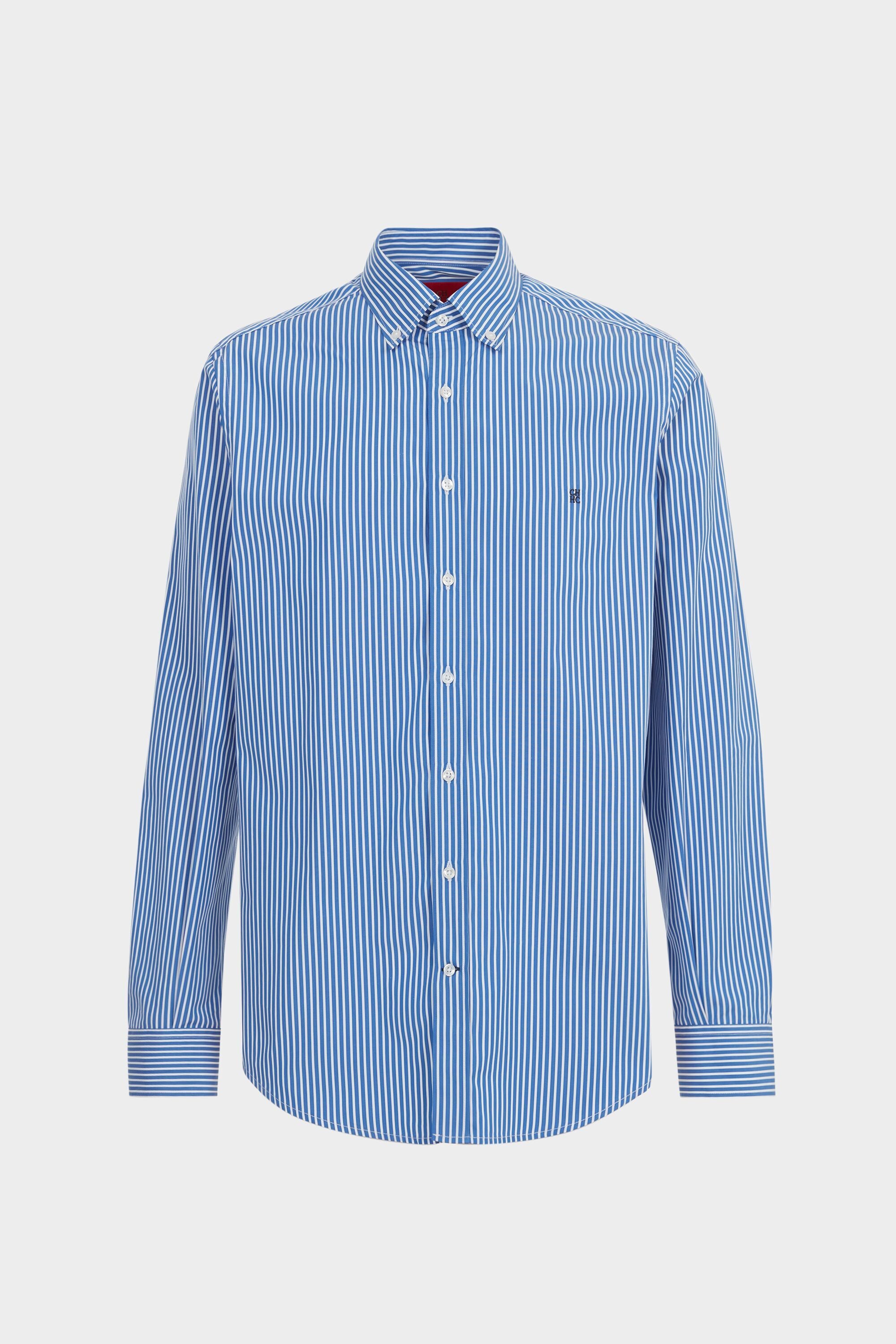 Candy Stripe Poplin Shirt blue white CH Carolina Herrera Italy
