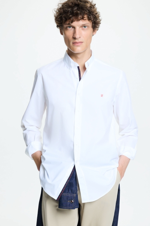CAMISA DE POPELÍN CON GROSGRAIN