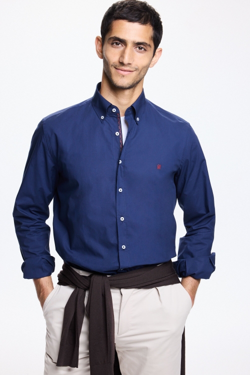 CAMISA DE POPELÍN CON GROSGRAIN