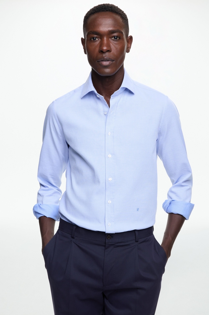 Camisa de estructura con cuello italiano