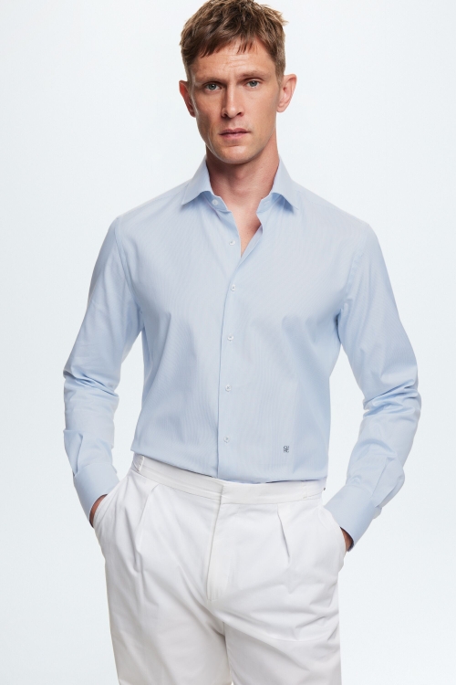 CAMISA DE OXFORD MILRAYAS CON CUELLO ITALIANO
