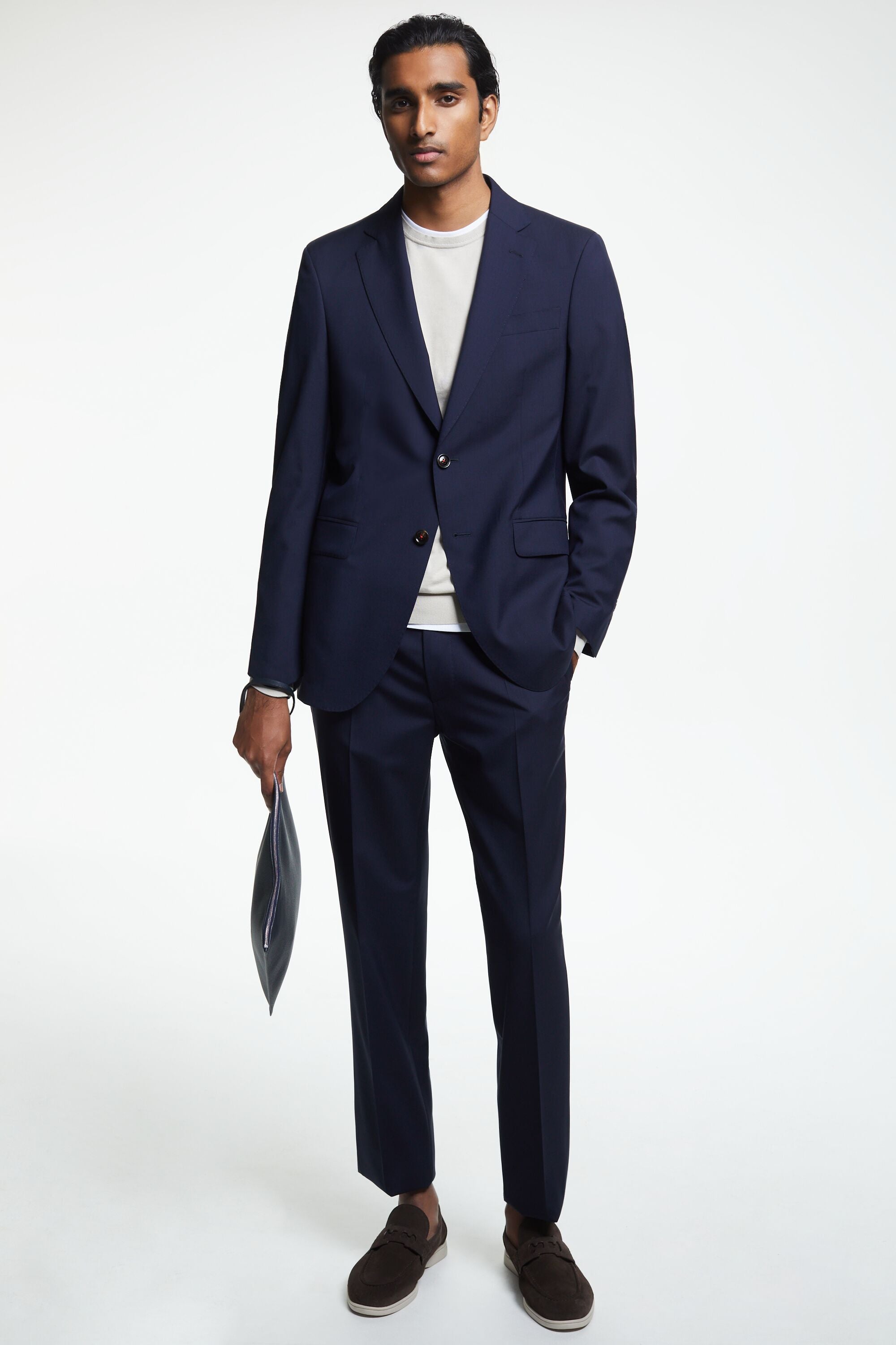 Chaqueta de traje classic fit de fresco de lana navy CH Carolina Herrera Estados Unidos