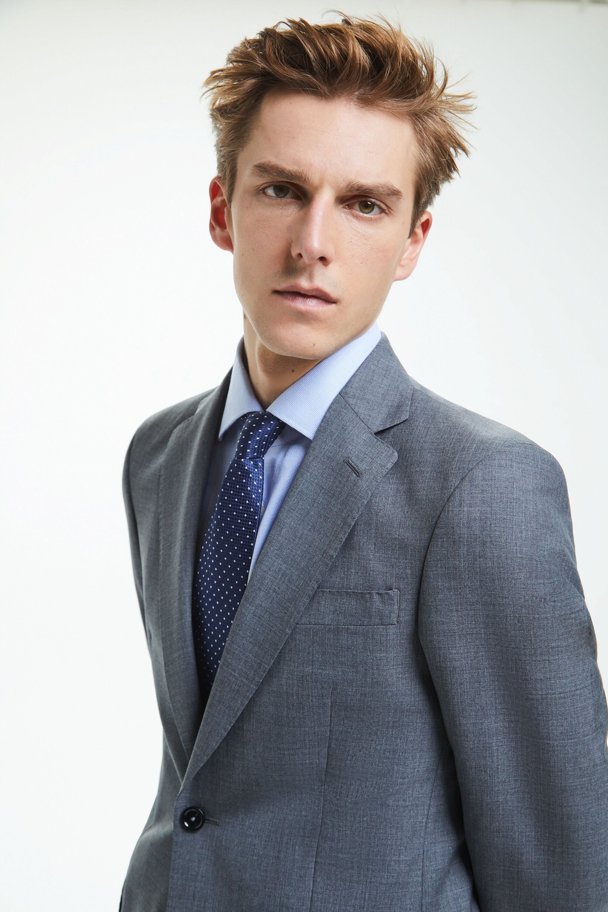 Tropical wool classic fit suit jacket gray melange CH Carolina Herrera United States