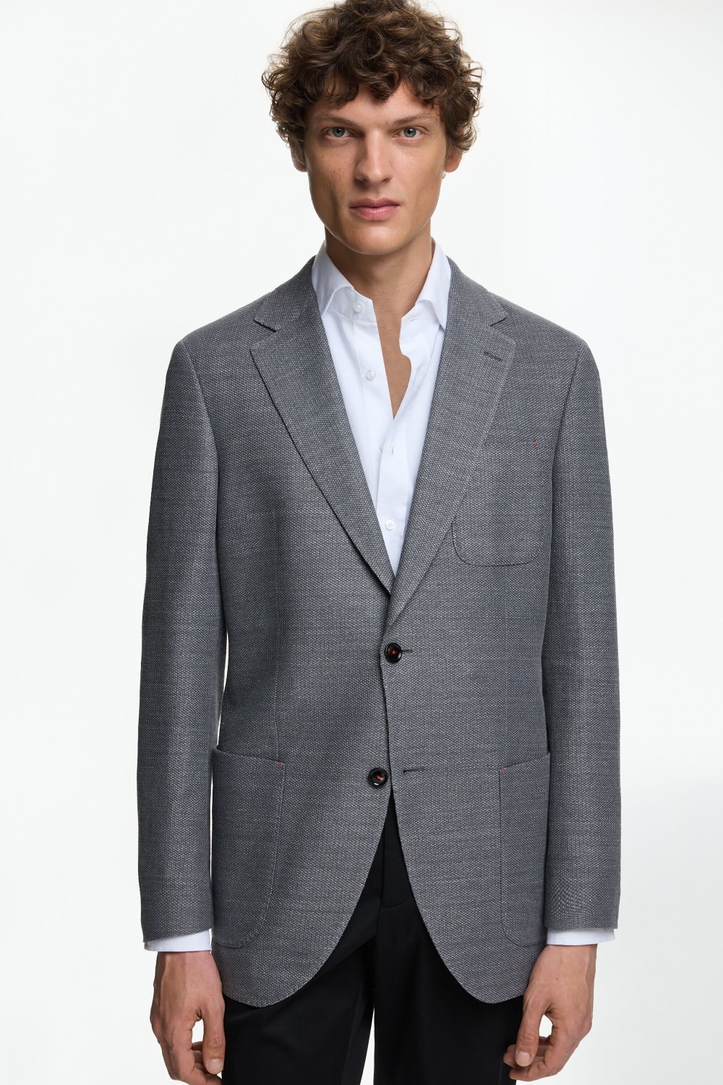 Chaqueta Relaxed Fit de Estructura de Lino Algodón